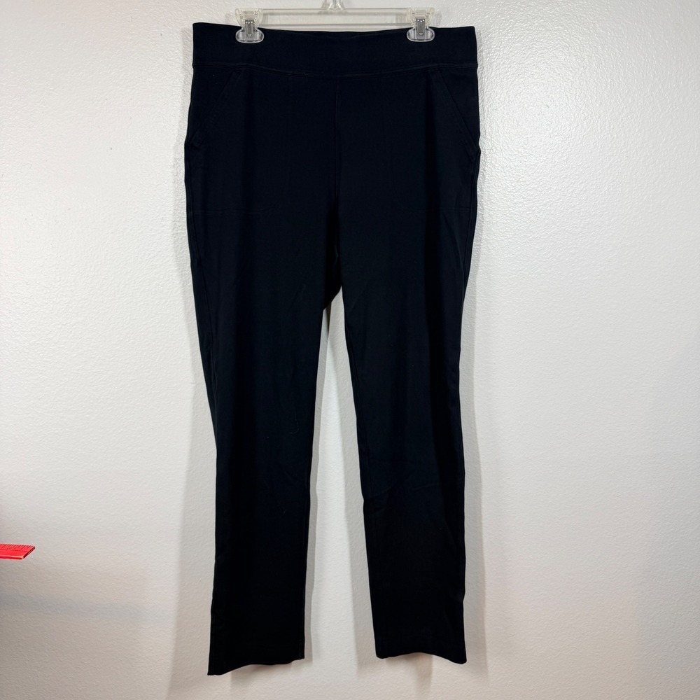 Duluth Trading Co Pants Women L Black NoGA Straight Leg Knit Yoga Pull On